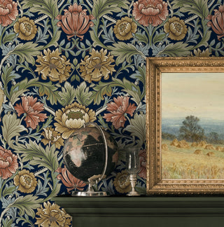 HG14002 acanthus floral vintage peel and stick wallpaper mantle from Harry & Grace