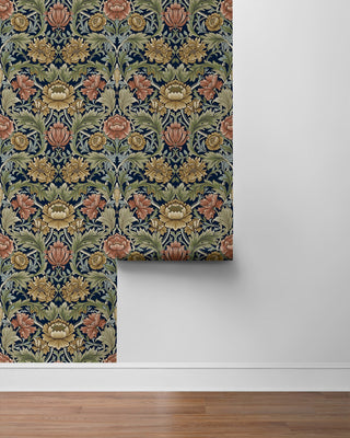 HG14002 acanthus floral vintage peel and stick wallpaper roll from Harry & Grace