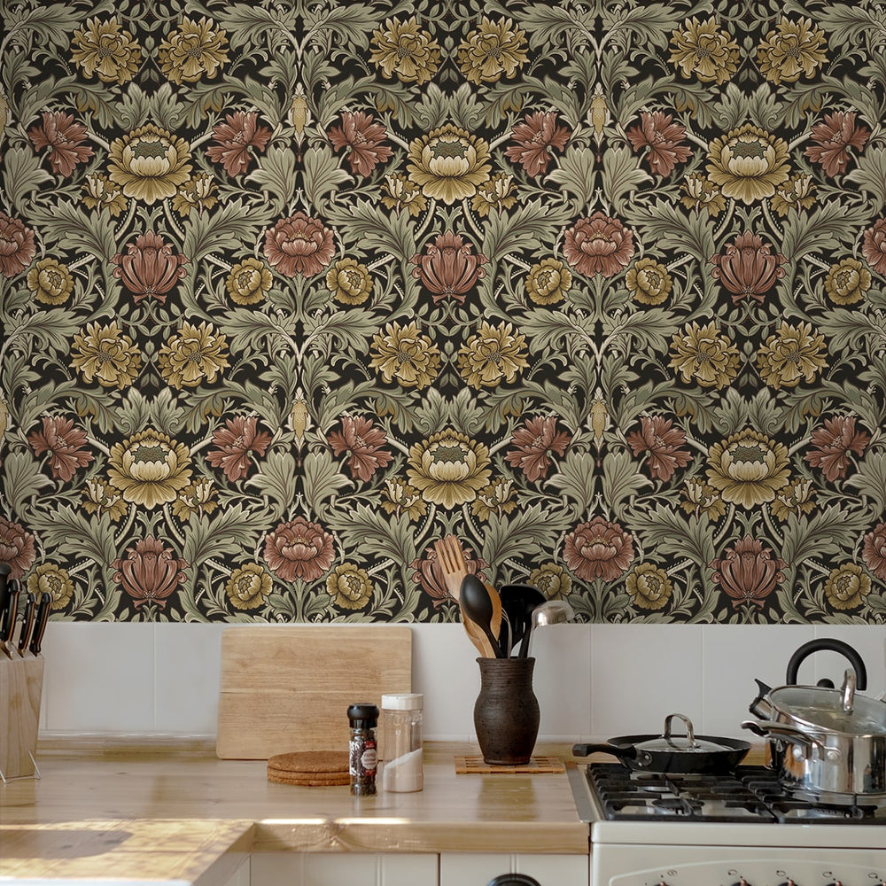 
                  
                    HG14006 acanthus floral vintage peel and stick wallpaper kitchen from Harry & Grace
                  
                