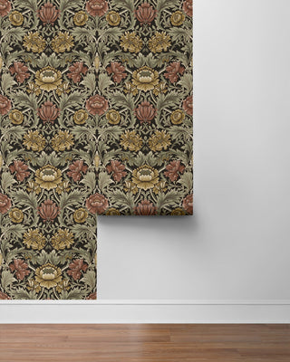 HG14006 acanthus floral vintage peel and stick wallpaper roll from Harry & Grace