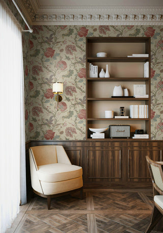 Jacobean Trail Vintage Premium Matte Non-Woven Peel and Stick Wallpaper