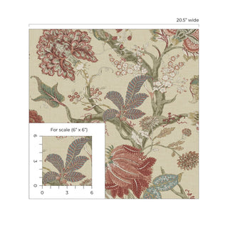 Jacobean Trail Vintage Premium Matte Non-Woven Peel and Stick Wallpaper