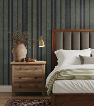 HG14301 Herringbone Stripe Premium Matte Non-Woven Peel and Stick Wallpaper Bedroom at Say Decor