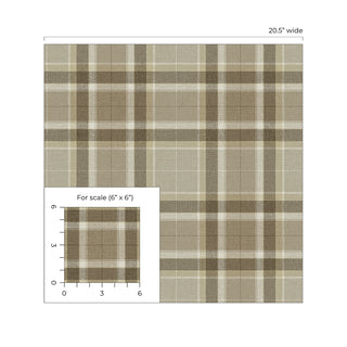 HG14406 Twill Plaid Premium Matte Non-Woven Peel and Stick Wallpaper Scale at Say Decor