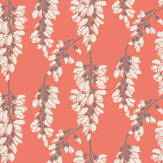 Mitchell Black Wisteria Floral Wallpaper in shade Red at Say Decor