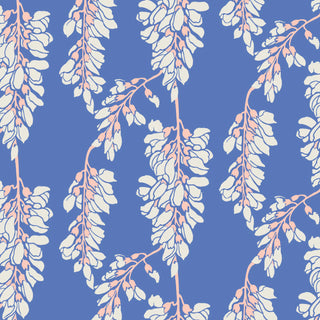 Mitchell Black Wisteria Floral Wallpaper in shade Royal Blue at Say Decor