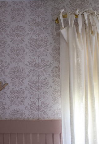 white botanical peel and stick wallpaper accent from Loomwell Home Goods