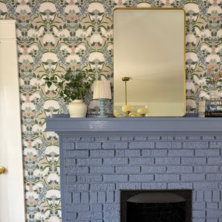 Neutral Catherine Floral Peel and Stick Wallpaper Mantle from Say Decor