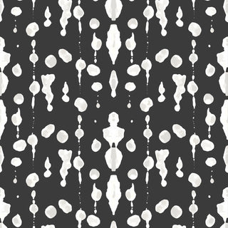 Mitchell Black Boho Rain Abstract Ink Wallpaper Black at Say Decor