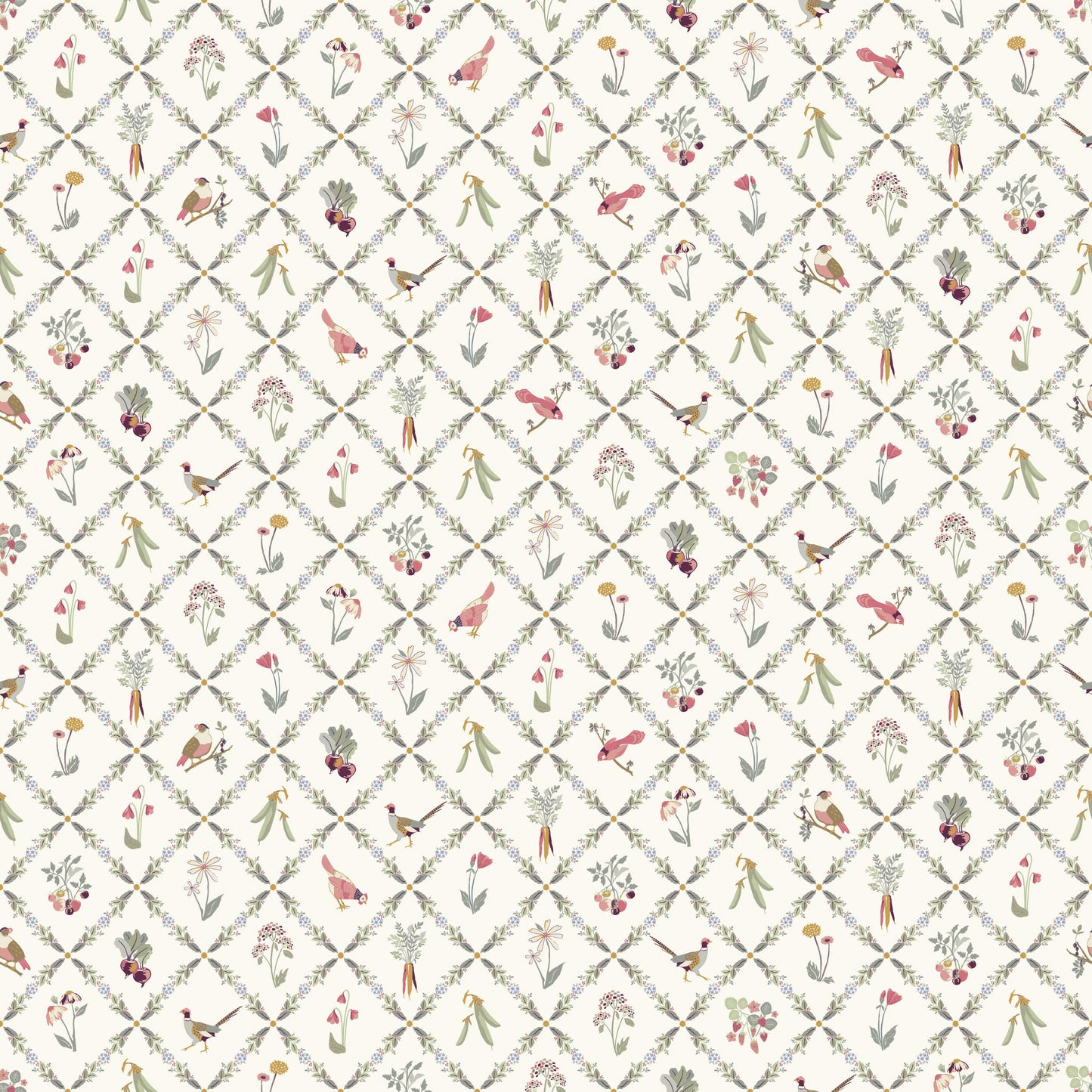 Cream Kacie Bird and Botany Peel and Stick Wallpaper from Say Decor