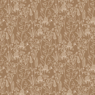Kirsten Floral Peel and Stick Wallpaper in shade brown at Say Decor
