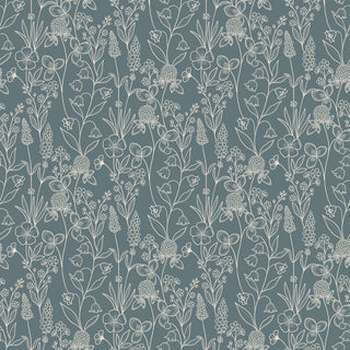 Kirsten Floral Peel and Stick Wallpaper in shade teal at Say Decor