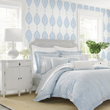 LN21402 palm frond peel and stick wallpaper bedroom from Lillian August