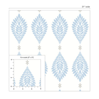 LN21402 palm frond peel and stick wallpaper scale from Lillian August