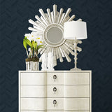 LN40802 faux chevron vinyl wallpaper living room from the Coastal Haven collection by Lillian August