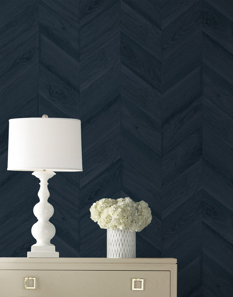 LN40802 faux chevron vinyl wallpaper decor from the Coastal Haven collection by Lillian August