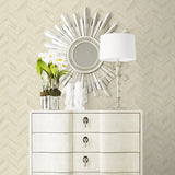 LN40803 faux chevron vinyl wallpaper living room from the Coastal Haven collection by Lillian August
