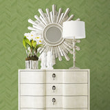 LN40804 faux chevron vinyl wallpaper living room from the Coastal Haven collection by Lillian August