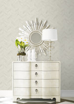 LN40805 faux chevron vinyl wallpaper living room from the Coastal Haven collection by Lillian August