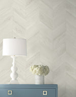 LN40805 faux chevron vinyl wallpaper decor from the Coastal Haven collection by Lillian August