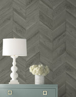 LN40808 faux chevron vinyl wallpaper decor from the Coastal Haven collection by Lillian August