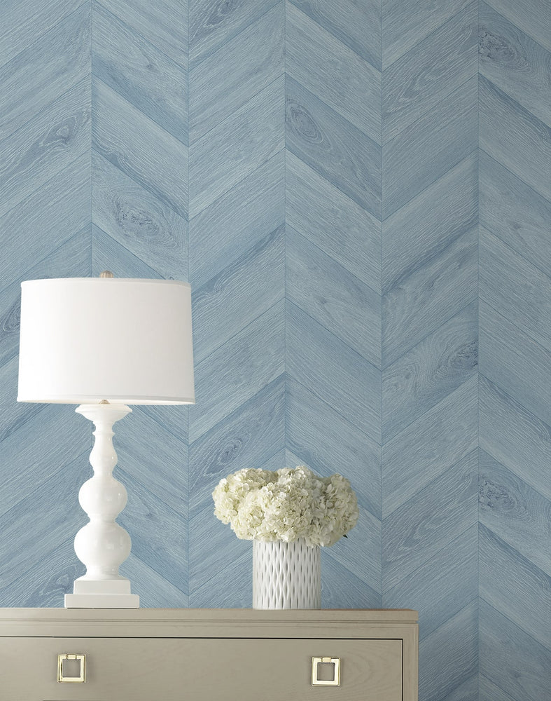 LN40812 faux chevron vinyl wallpaper decor from the Coastal Haven collection by Lillian August