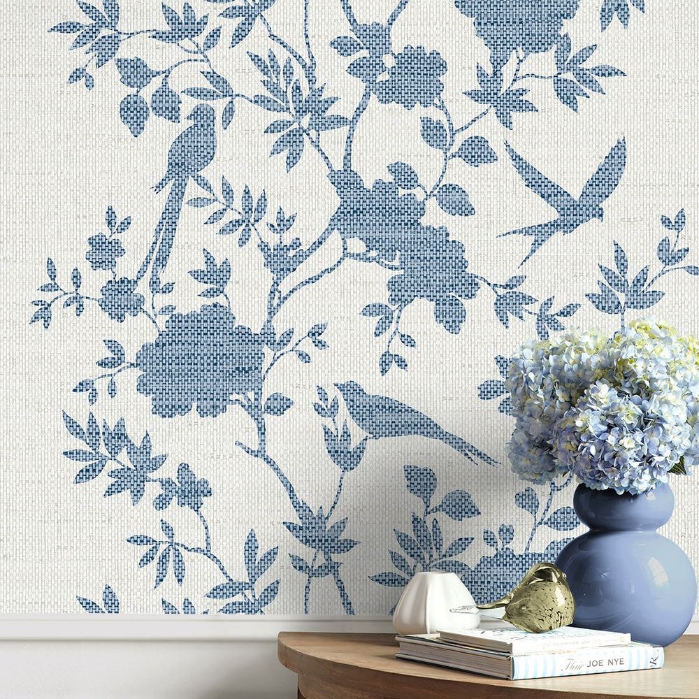 
                  
                    LN41002 chinoiserie bird vinyl wallpaper decor from the Coastal Haven collection by Lillian August
                  
                