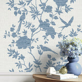 LN41002 chinoiserie bird vinyl wallpaper decor from the Coastal Haven collection by Lillian August