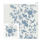 LN41002 chinoiserie bird vinyl wallpaper scale from the Coastal Haven collection by Lillian August