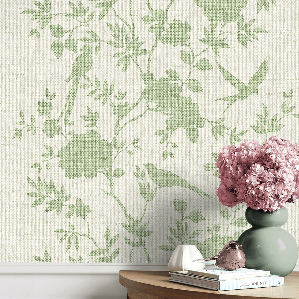 
                  
                    LN41004 chinoiserie bird vinyl wallpaper decor living room from the Coastal Haven collection by Lillian August
                  
                
