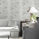 LN41008 chinoiserie bird vinyl wallpaper living room from the Coastal Haven collection by Lillian August