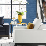 LN41112 textured vinyl wallpaper living room from the Coastal Haven collection by Lillian August