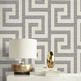 LN41200 geometric textured vinyl wallpaper decor from the Coastal Haven collection by Lillian August