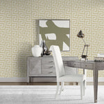 LN41203 geometric textured vinyl wallpaper living room from the Coastal Haven collection by Lillian August