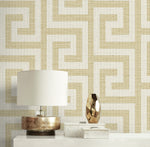 LN41203 geometric textured vinyl wallpaper decor from the Coastal Haven collection by Lillian August