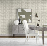 LN41207 geometric textured vinyl wallpaper living room from the Coastal Haven collection by Lillian August