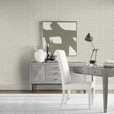 LN41207 geometric textured vinyl wallpaper living room from the Coastal Haven collection by Lillian August