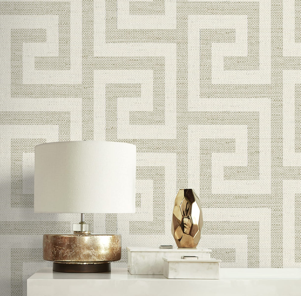 LN41207 geometric textured vinyl wallpaper decor from the Coastal Haven collection by Lillian August