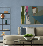 LN41302 textured vinyl wallpaper living room from the Coastal Haven collection by Lillian August