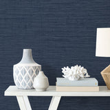 MB31812 blue stringcloth wallpaper from the Beach House collection by Seabrook Designs