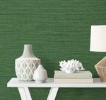 MB31804 green stringcloth wallpaper from the Beach House collection by Seabrook Designs