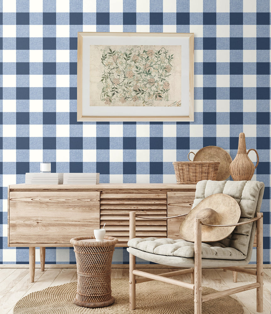 MB31902 plaid wallpaper from the Beach House collection by Seabrook Designs