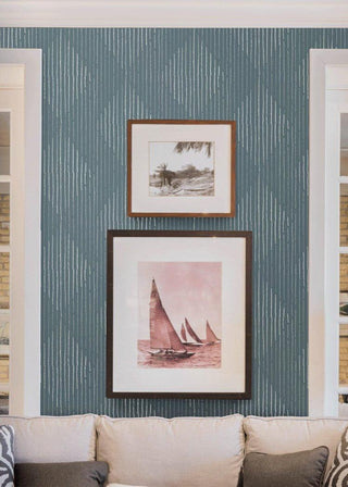 Mitchell Black Diamonds Geometric Wallpaper in shade Blue decor at Say Decor