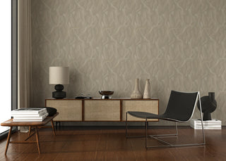 Mitchell Black Meraki Abstract Wallpaper living room in shade Taupe at Say Decor