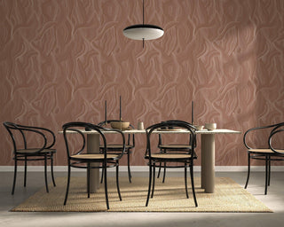 Mitchell Black Meraki Abstract Wallpaper dining room in shade Dusty Rose at Say Decor