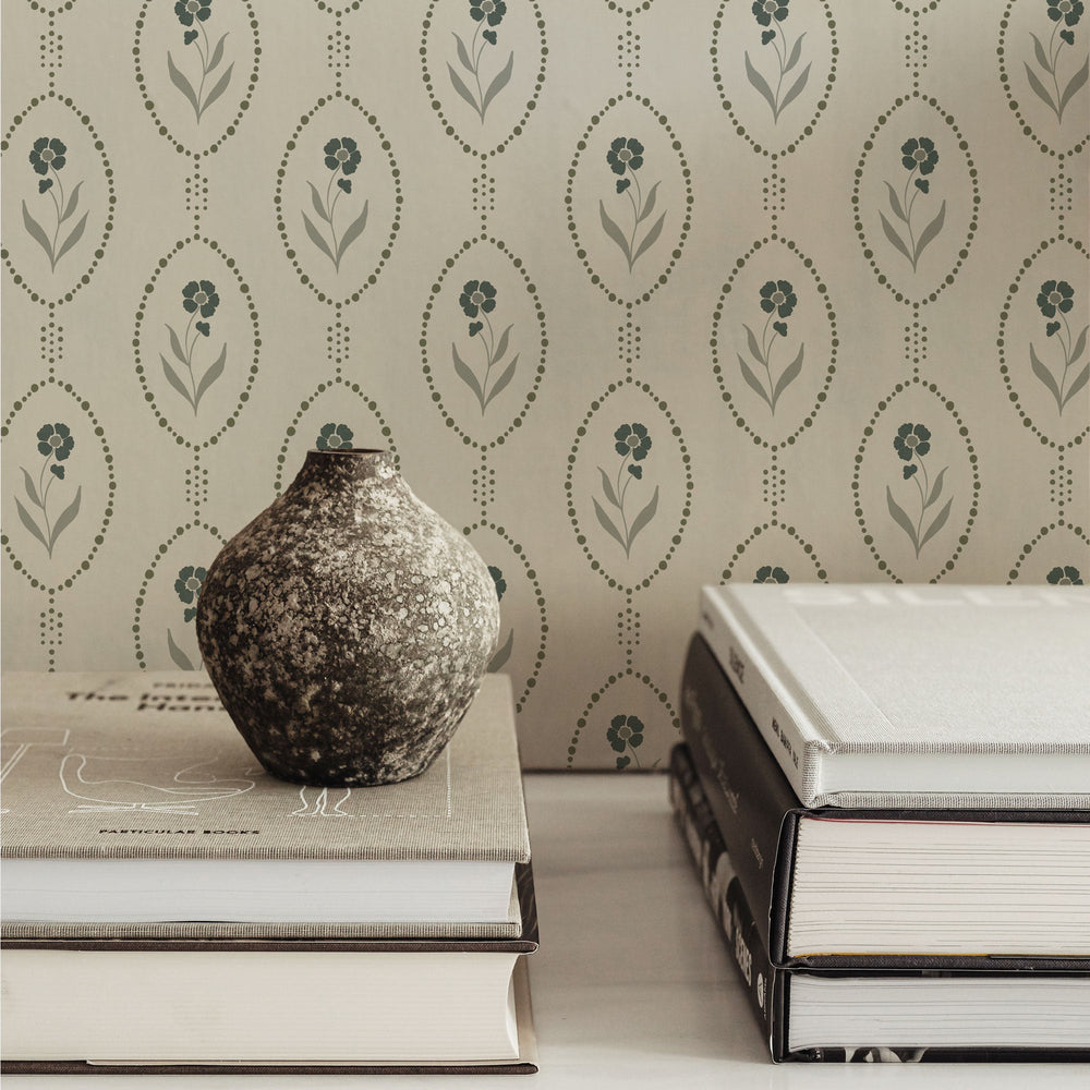 
                  
                    blue floral emblem peel and stick wallpaper decor from Loomwell Home Goods
                  
                