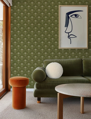 Mitchell Black Shape of Color Moroccan Peacock Geometric Wallpaper
