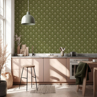 Mitchell Black Shape of Color Moroccan Peacock Geometric Wallpaper