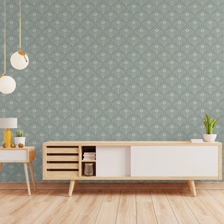 Mitchell Black Shape of Color Moroccan Peacock Geometric Wallpaper