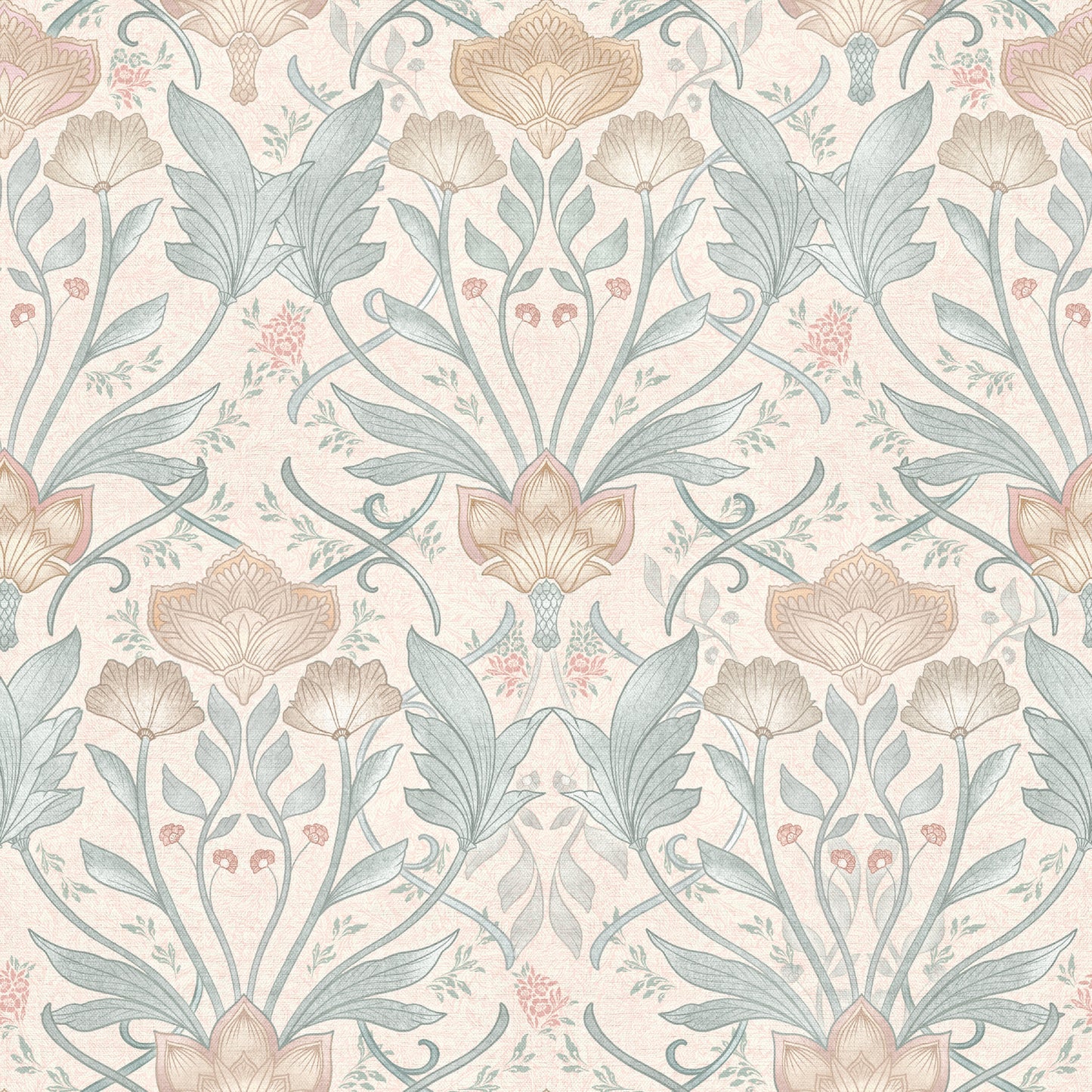 Pink Bloomery Morris Flower Peel and Stick Wallpaper from Say Decor